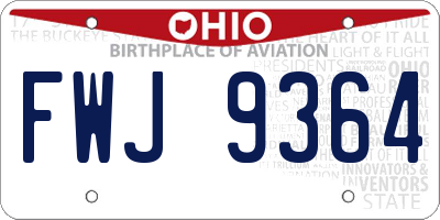 OH license plate FWJ9364