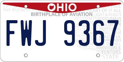 OH license plate FWJ9367