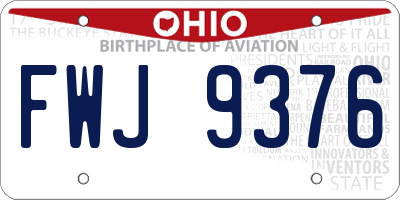 OH license plate FWJ9376