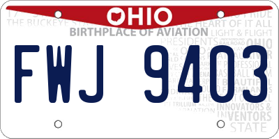 OH license plate FWJ9403