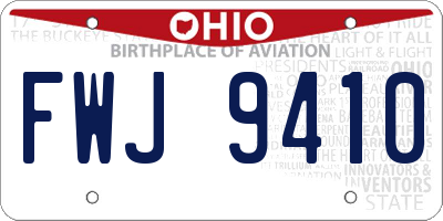 OH license plate FWJ9410