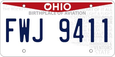 OH license plate FWJ9411