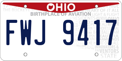 OH license plate FWJ9417