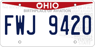 OH license plate FWJ9420