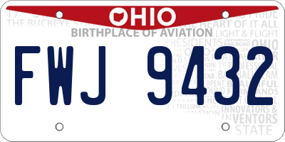 OH license plate FWJ9432