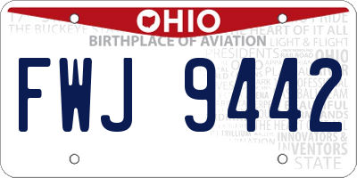 OH license plate FWJ9442