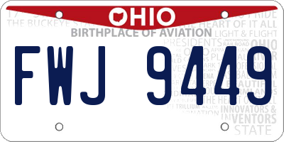 OH license plate FWJ9449