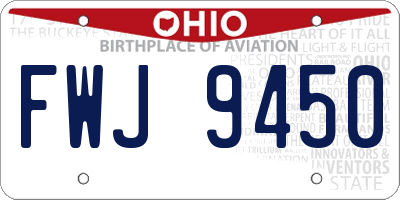OH license plate FWJ9450