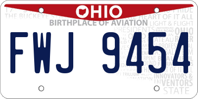 OH license plate FWJ9454