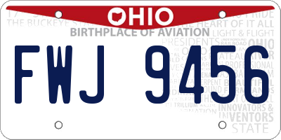 OH license plate FWJ9456