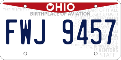 OH license plate FWJ9457