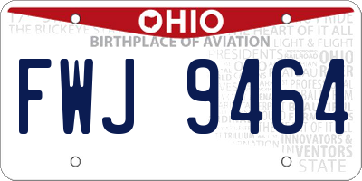 OH license plate FWJ9464