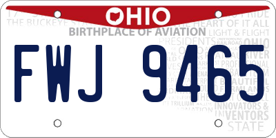 OH license plate FWJ9465