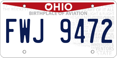 OH license plate FWJ9472