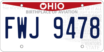 OH license plate FWJ9478