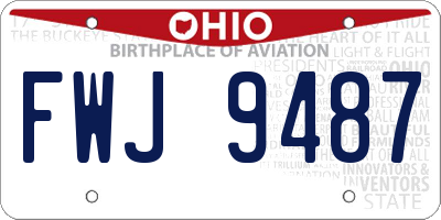 OH license plate FWJ9487
