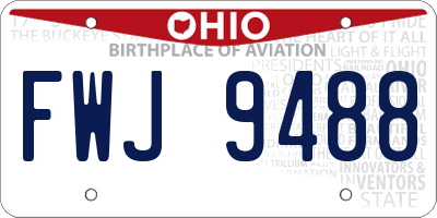 OH license plate FWJ9488