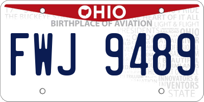 OH license plate FWJ9489