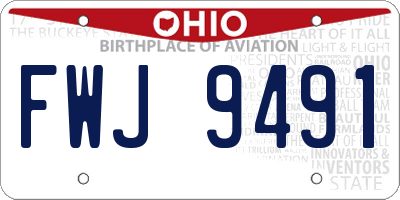 OH license plate FWJ9491