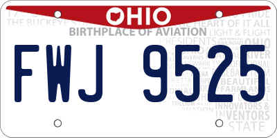 OH license plate FWJ9525