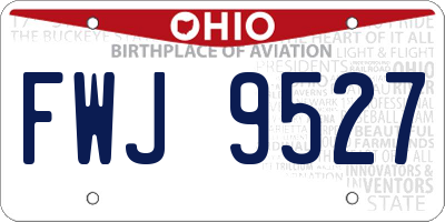 OH license plate FWJ9527