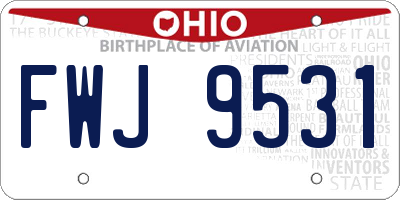 OH license plate FWJ9531