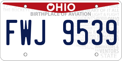 OH license plate FWJ9539