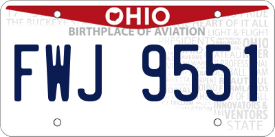 OH license plate FWJ9551