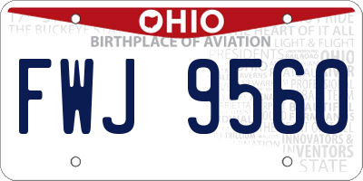 OH license plate FWJ9560