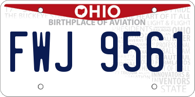 OH license plate FWJ9561
