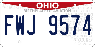OH license plate FWJ9574