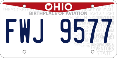 OH license plate FWJ9577