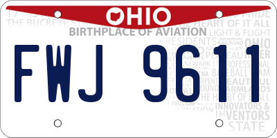 OH license plate FWJ9611