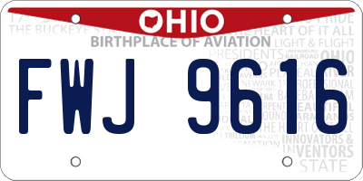 OH license plate FWJ9616