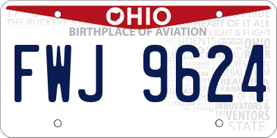 OH license plate FWJ9624