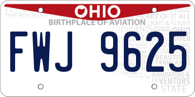 OH license plate FWJ9625