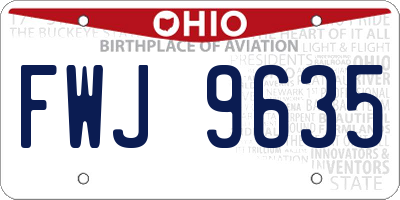 OH license plate FWJ9635