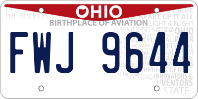 OH license plate FWJ9644