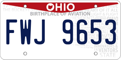 OH license plate FWJ9653