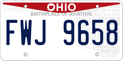 OH license plate FWJ9658
