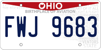 OH license plate FWJ9683