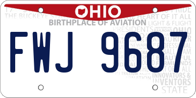 OH license plate FWJ9687