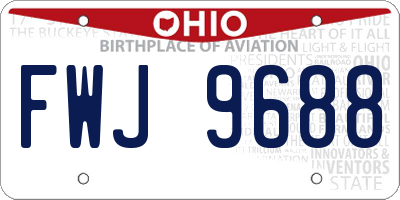 OH license plate FWJ9688
