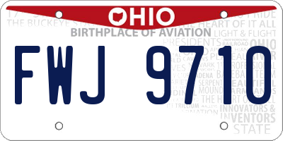 OH license plate FWJ9710