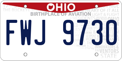 OH license plate FWJ9730