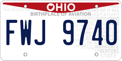 OH license plate FWJ9740