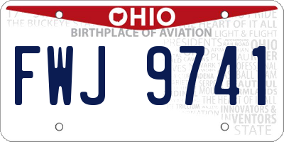 OH license plate FWJ9741