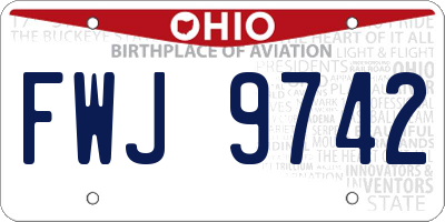 OH license plate FWJ9742