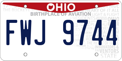 OH license plate FWJ9744