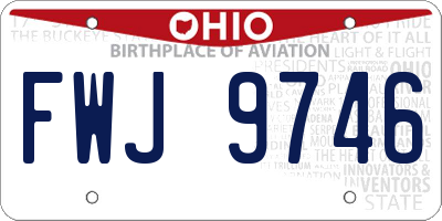 OH license plate FWJ9746